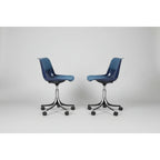 Tecno Mid Century SpA Modus Castor Chair in Navy Polyamide by Osvaldo Borsani, 1960s - thegoodchairs