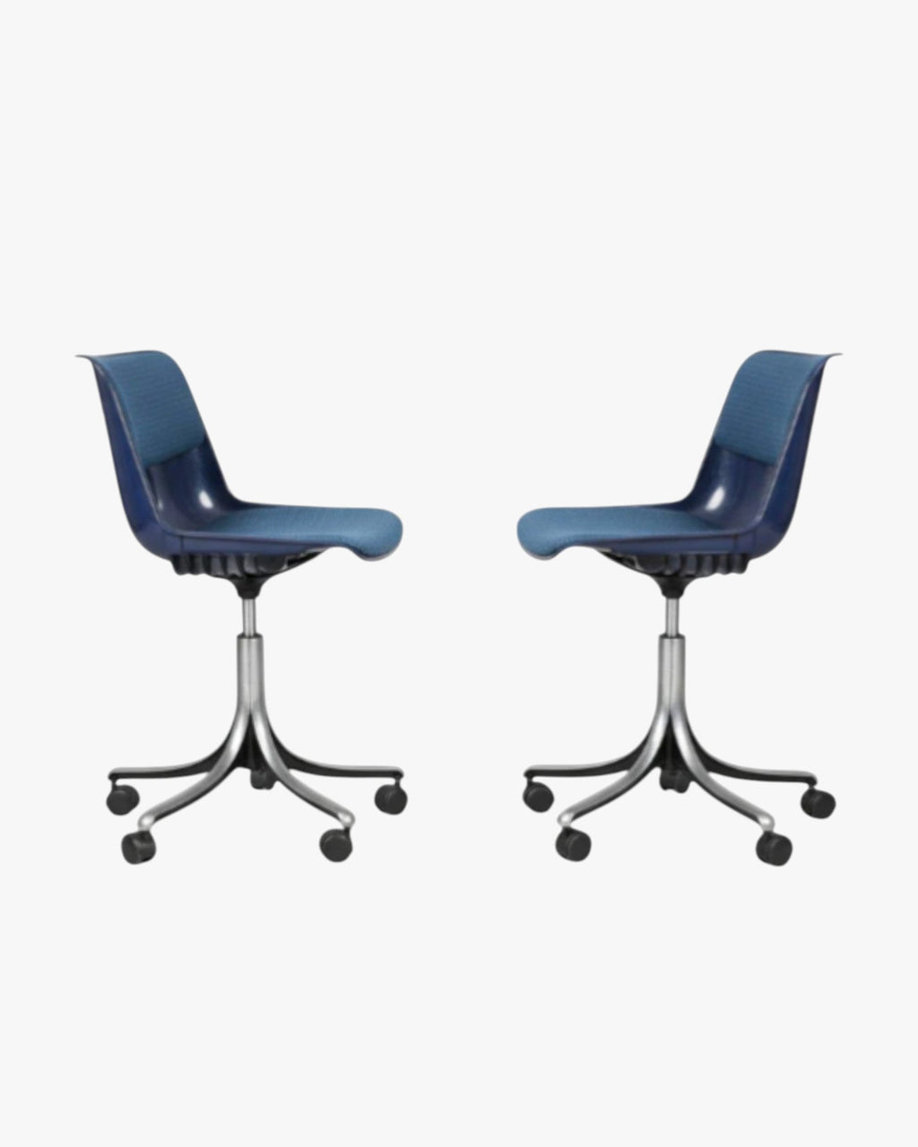 Tecno Mid Century SpA Modus Castor Chair in Navy Polyamide by Osvaldo Borsani, 1960s - thegoodchairs