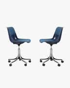 Tecno Mid Century SpA Modus Castor Chair in Navy Polyamide by Osvaldo Borsani, 1960s - thegoodchairs