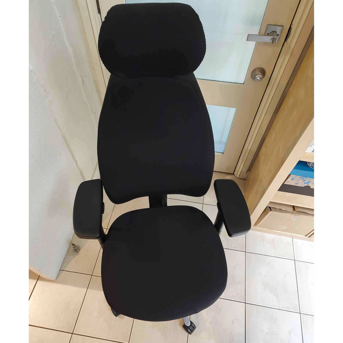 Therapod X HR Ergonomic Task Chair, Black, With Headrest - thegoodchairs