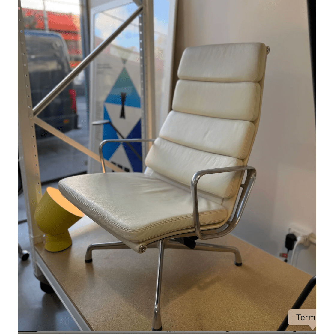 Vitra Eames Soft Pad Lounge Chair EA222, White Leather - thegoodchairs