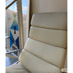 Vitra Eames Soft Pad Lounge Chair EA222, White Leather - thegoodchairs