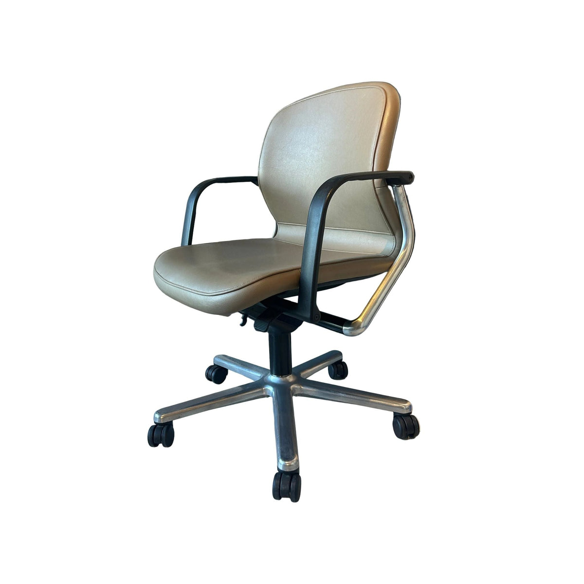 Wilkhahn FS-Line Leather Office Chair, Taupe - thegoodchairs