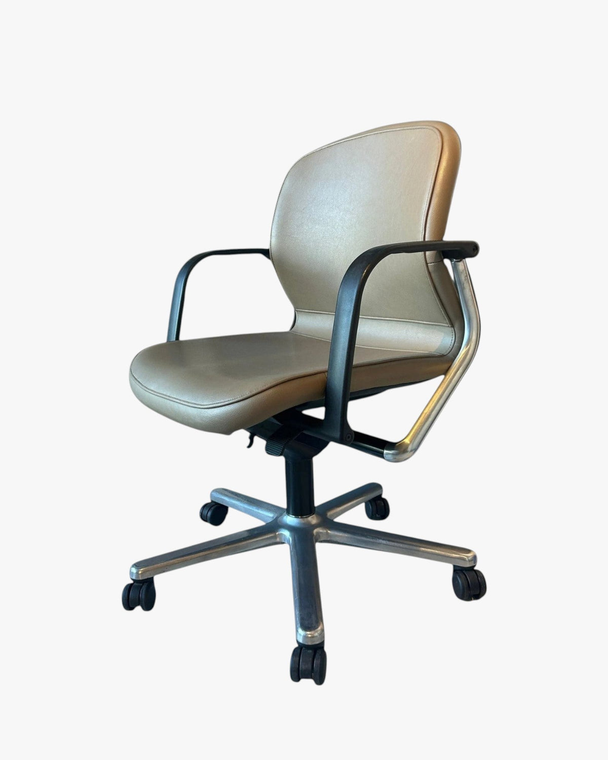 Wilkhahn FS-Line Leather Office Chair, Taupe - thegoodchairs