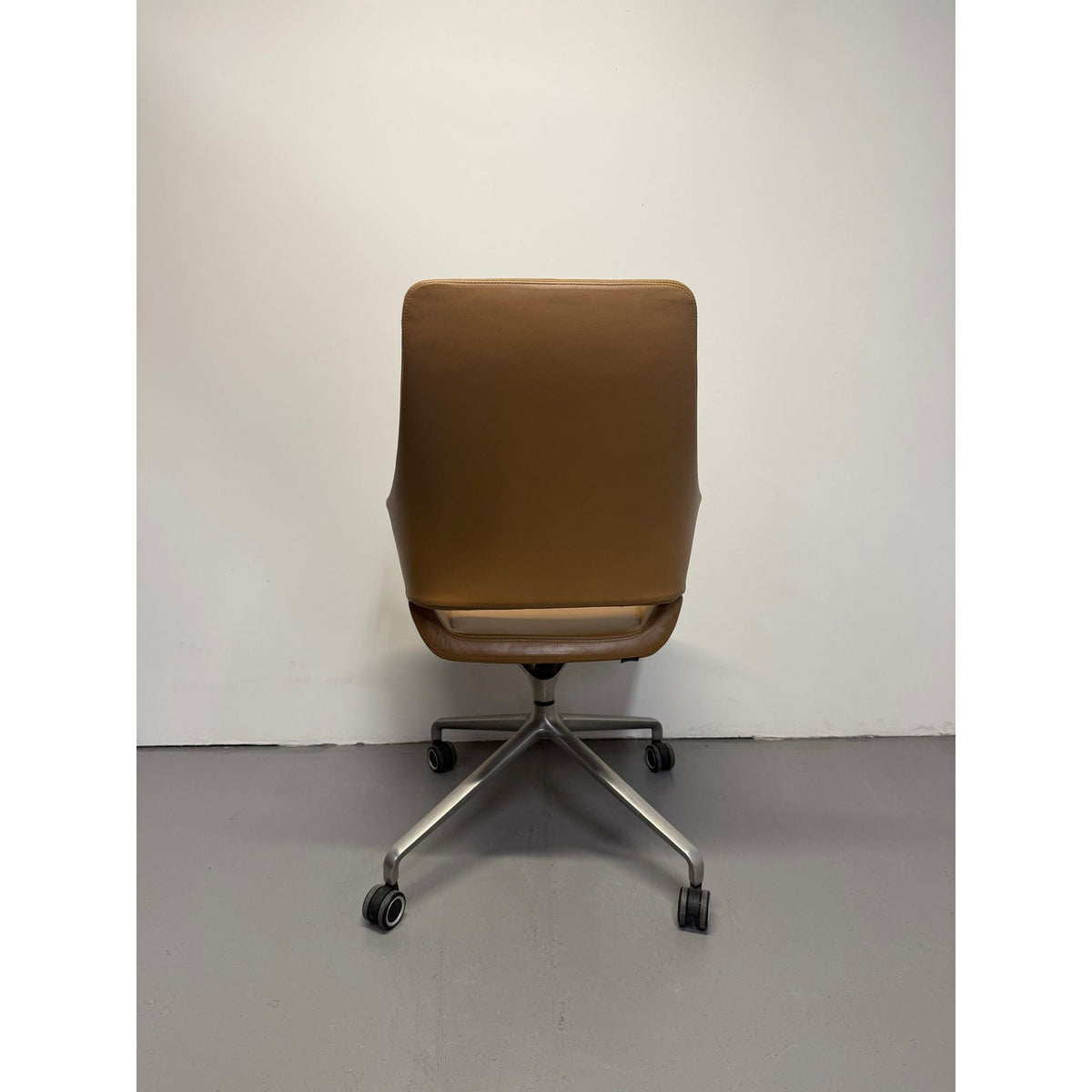 Wilkhahn Graph 301/5 Conference Chair by Jehs + Laub, Tan Leather - thegoodchairs