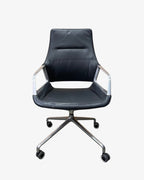 Wilkhahn Graph High-Back Executive Chair, Black Leather - thegoodchairs