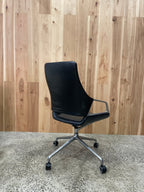 Wilkhahn Graph High-Back Executive Chair, Black Leather - thegoodchairs