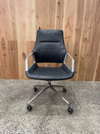 Wilkhahn Graph High-Back Executive Chair, Black Leather - thegoodchairs