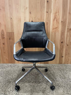 Wilkhahn Graph High-Back Executive Chair, Black Leather - thegoodchairs