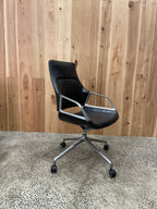Wilkhahn Graph High-Back Executive Chair, Black Leather - thegoodchairs