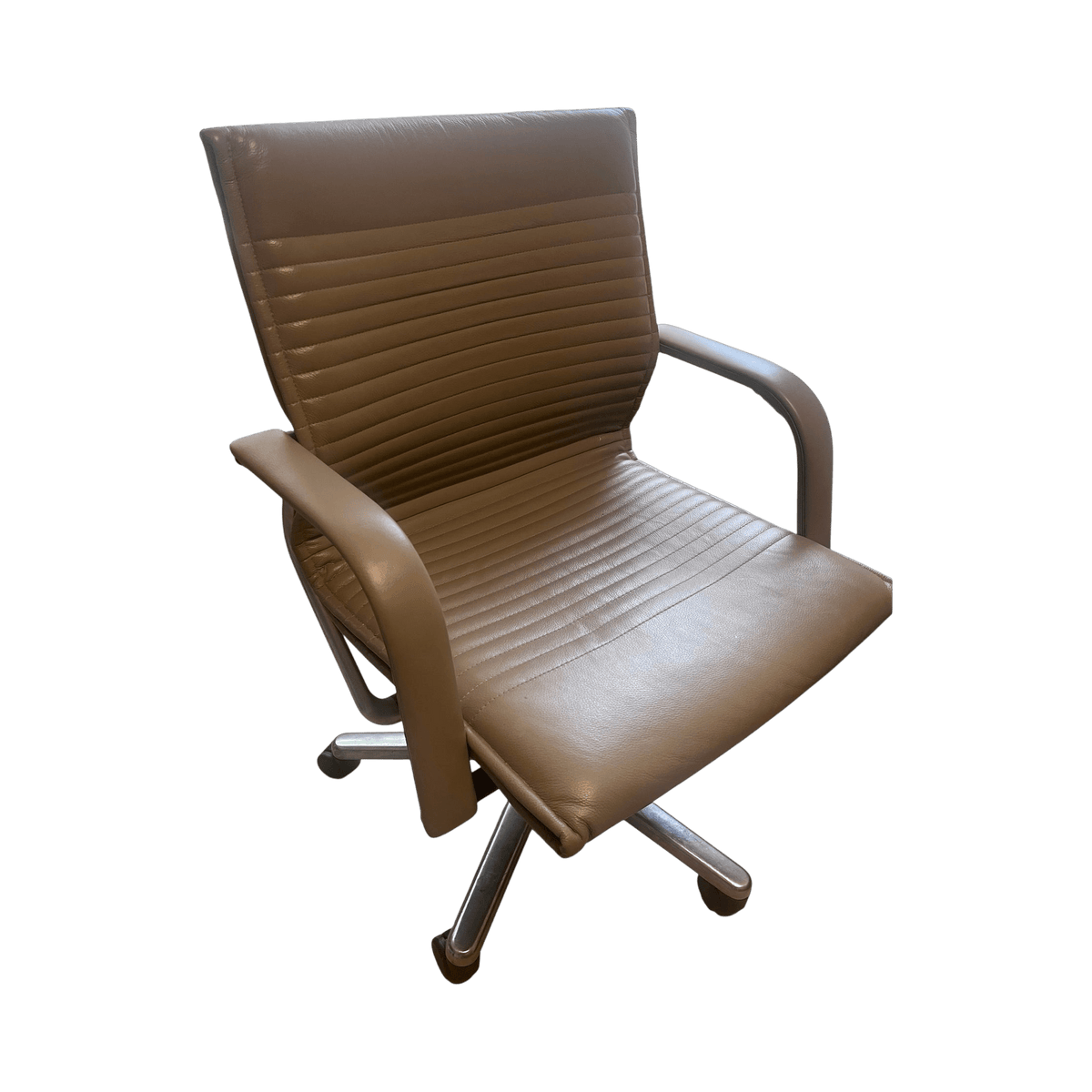 Wilkhahn MS2061 Office Chair, Beige Leather - thegoodchairs