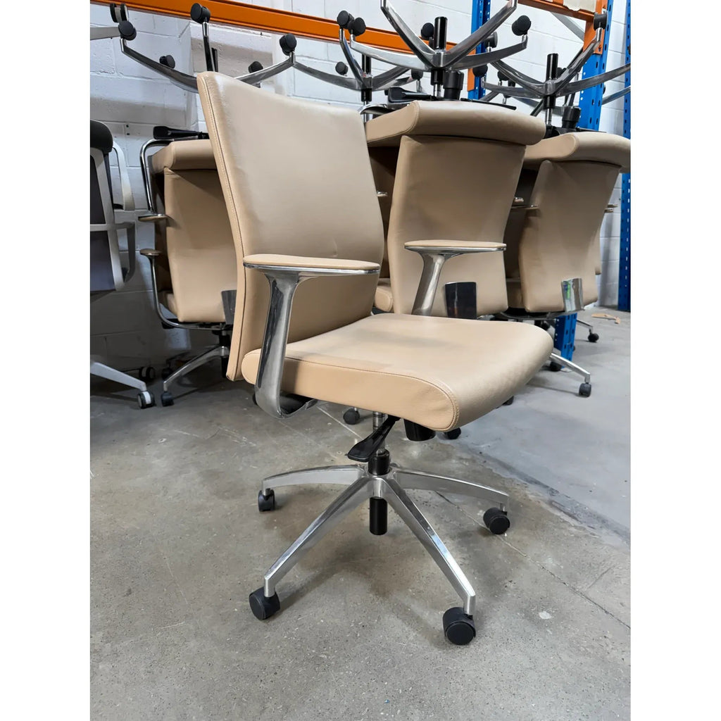 Zenith Invention Medium Back Executive Chair, Beige - thegoodchairs