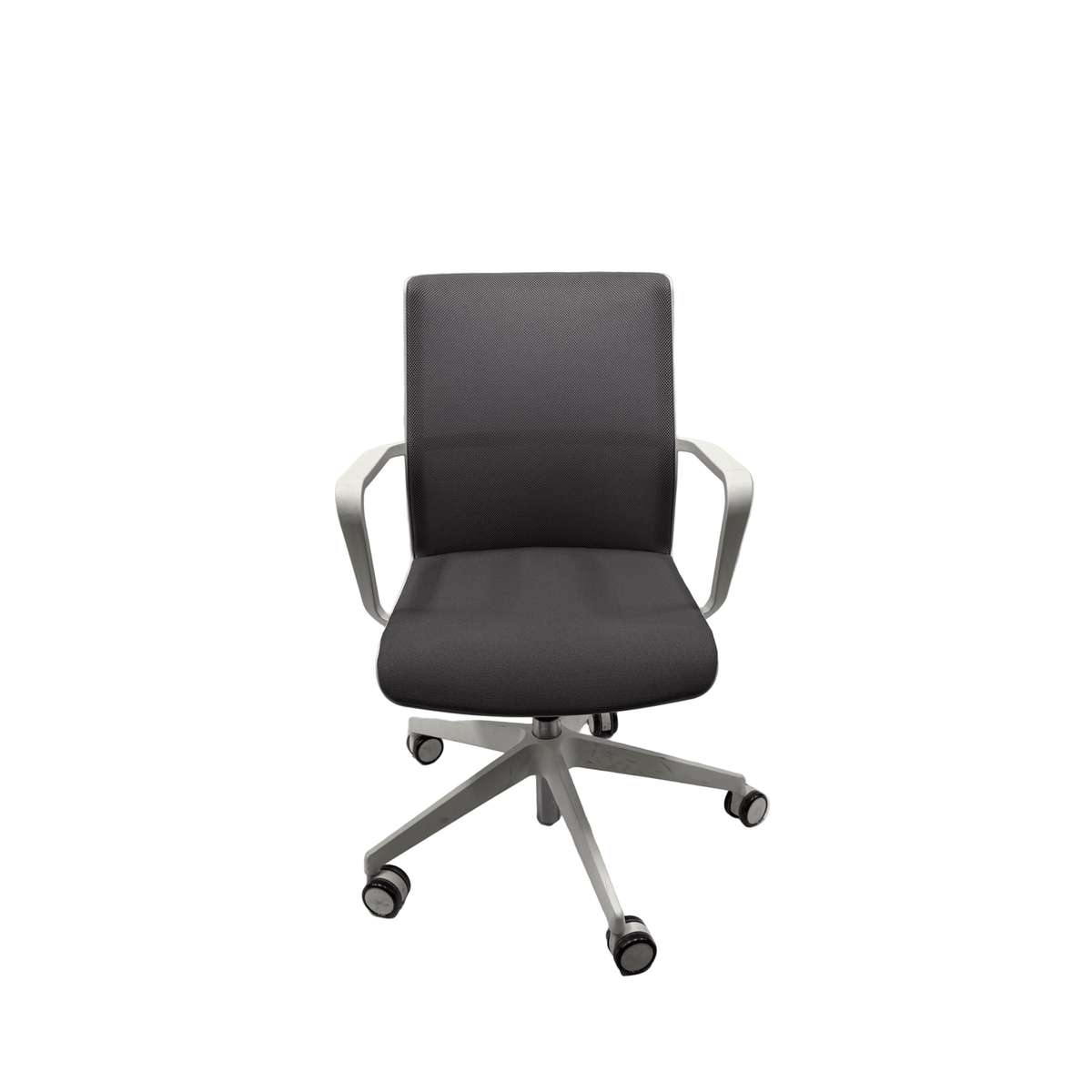 Zenith Office Chair, Grey Mesh, White Frame - thegoodchairs