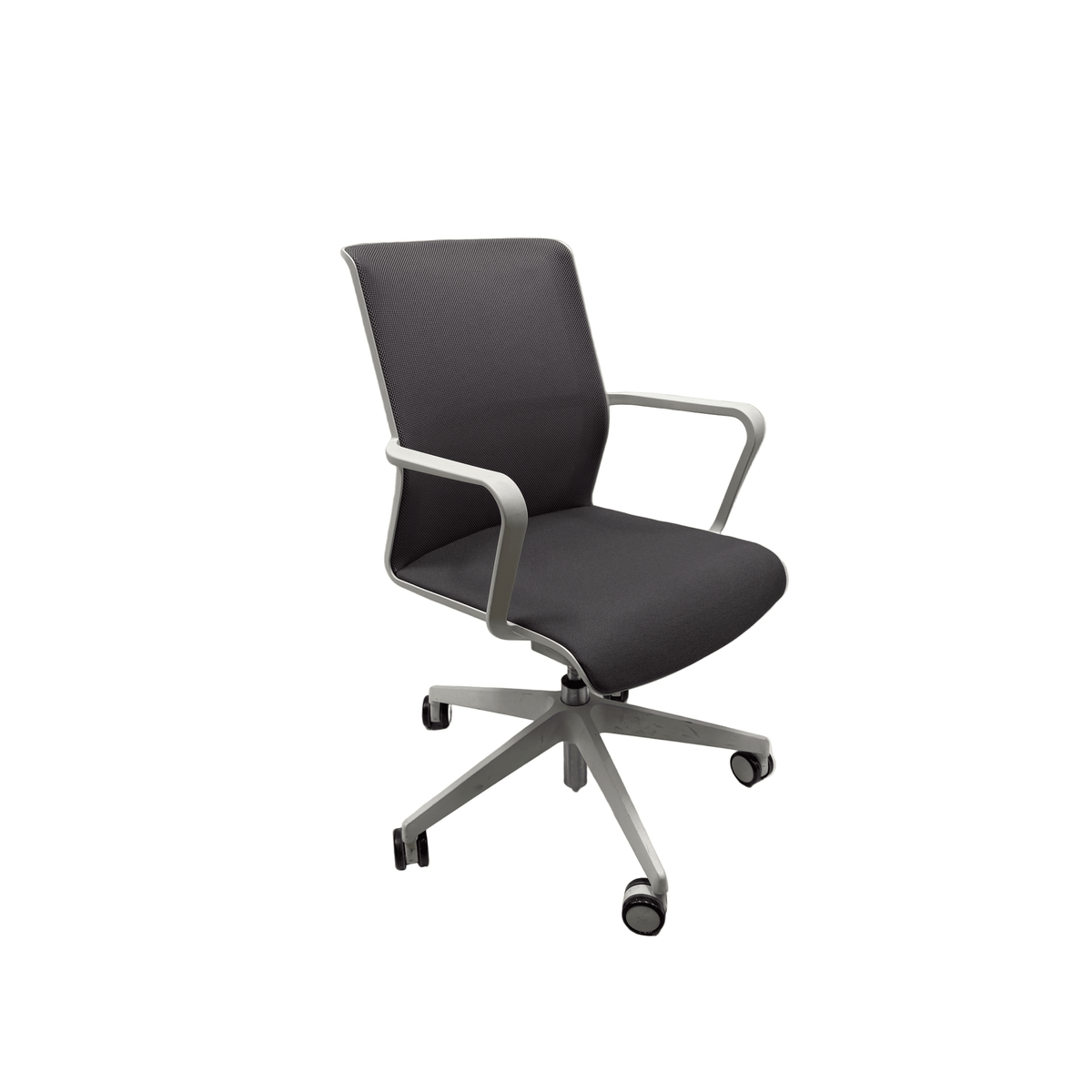 Zenith Office Chair, Grey Mesh, White Frame - thegoodchairs