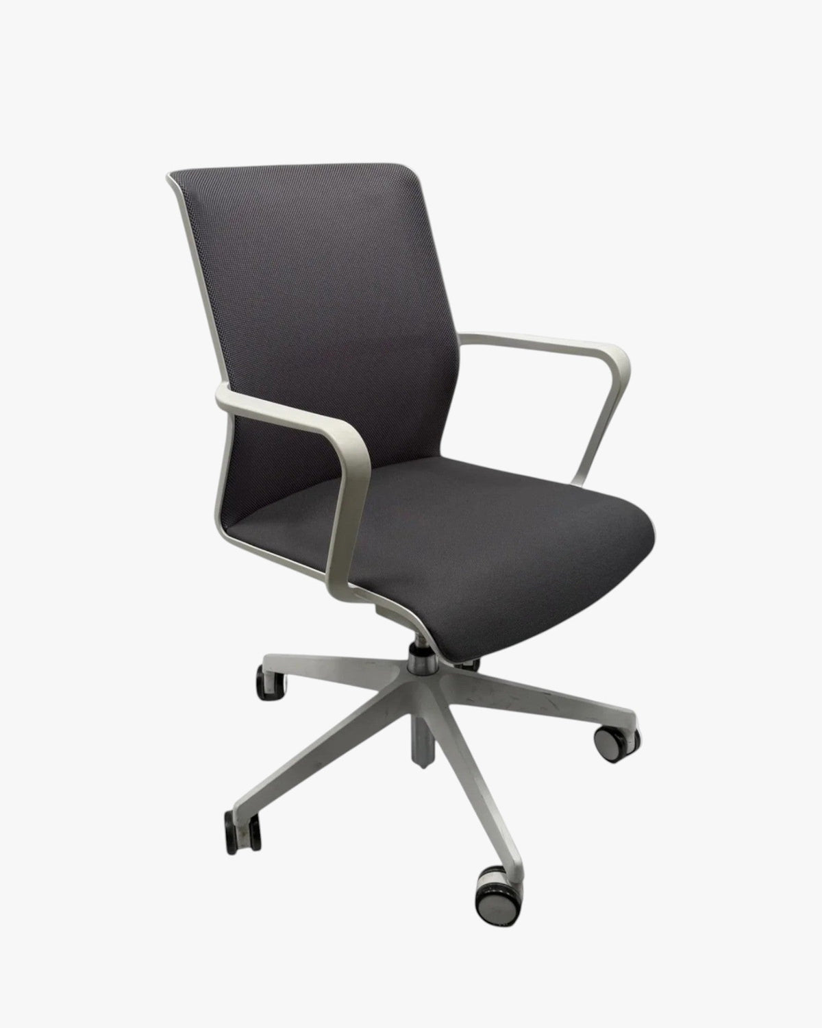 Zenith Office Chair, Grey Mesh, White Frame - thegoodchairs