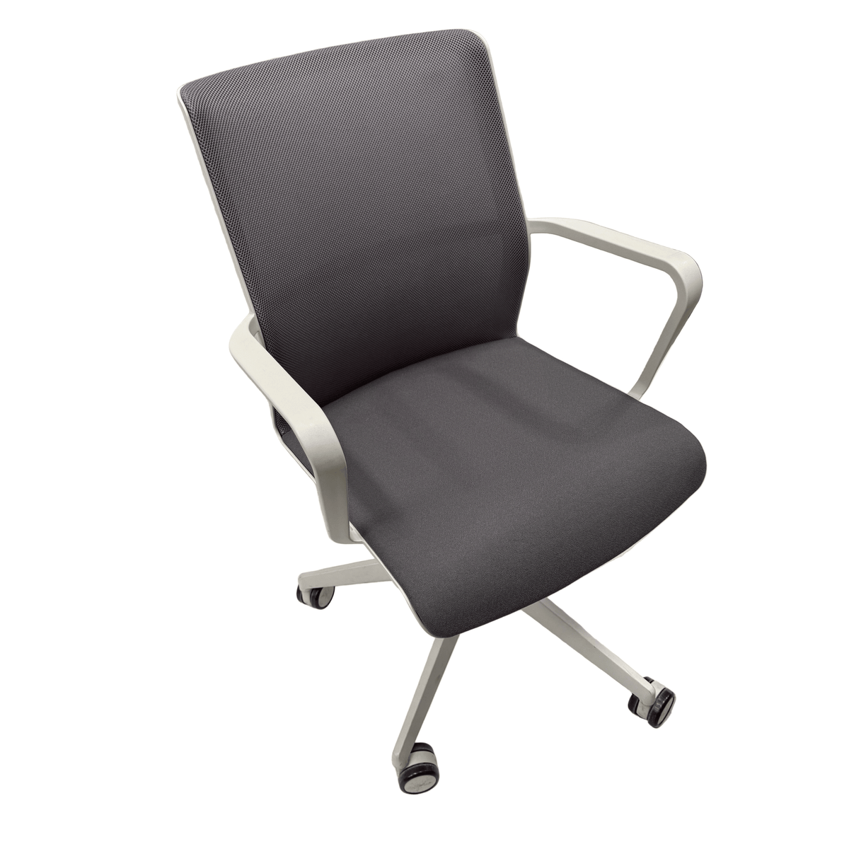 Zenith Office Chair, Grey Mesh, White Frame - thegoodchairs